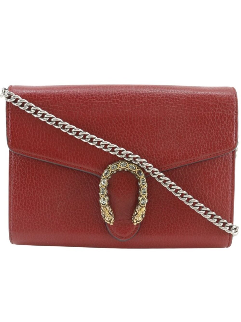 Gucci Dionysus Shoulder Bag Calfskin Red Chain Wallet